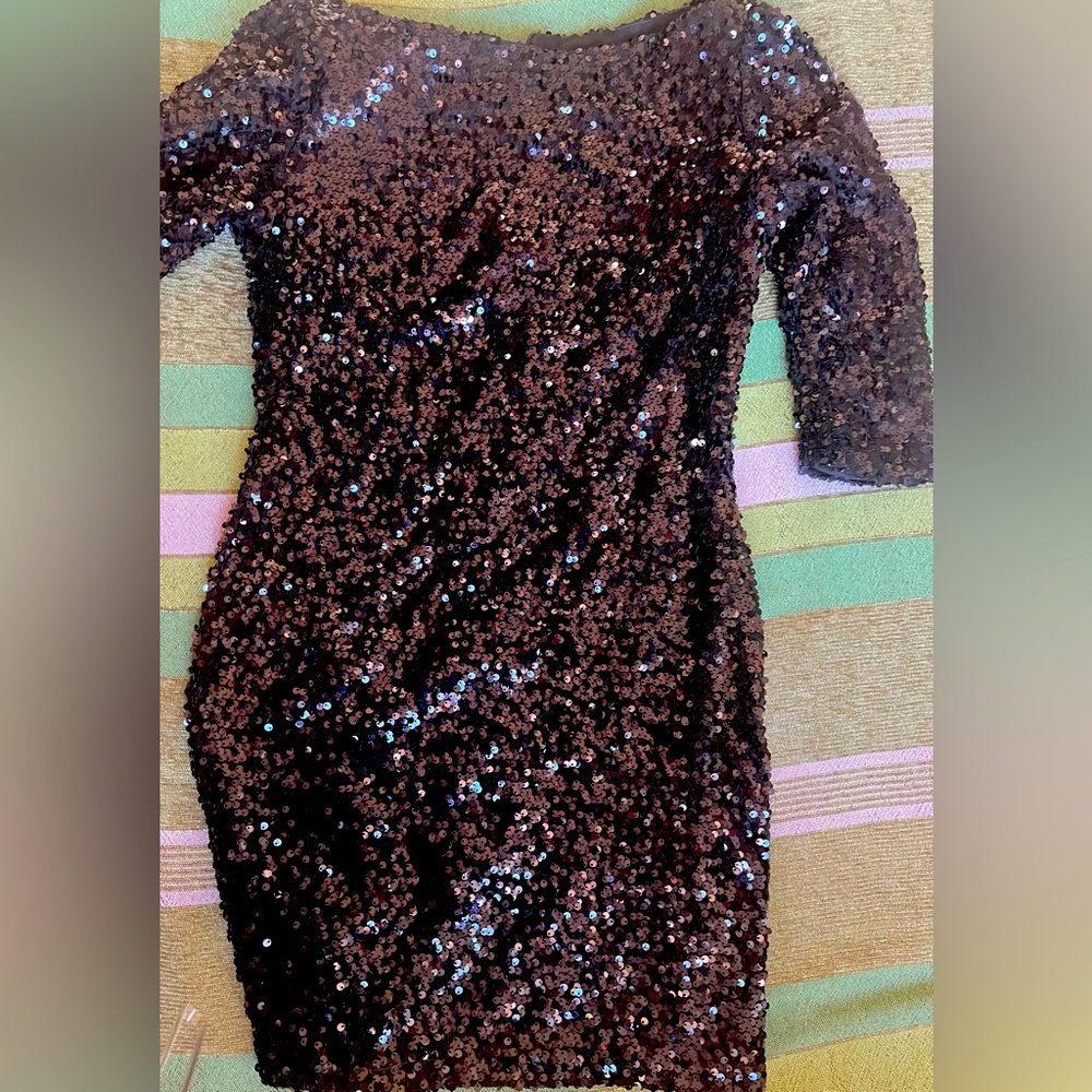 Black party mini sequin dress